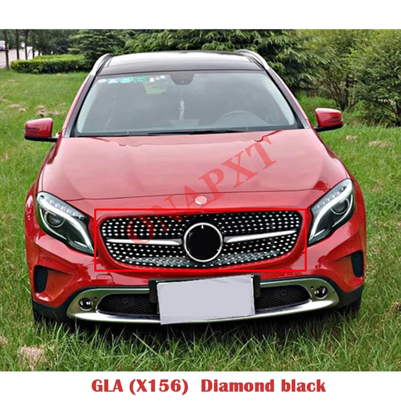 ABS plastic front grille Diamond GT style Car Modified Middle grille for Mercedes-Benz GLC X253 W253 GLA X156