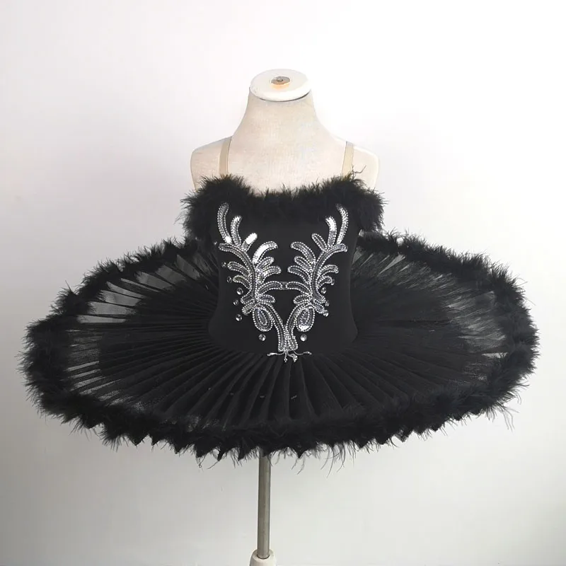 Ballet Tutu profissional para mulheres e crianças, traje de balé de penas, cisne branco e preto, adulto e bailarina