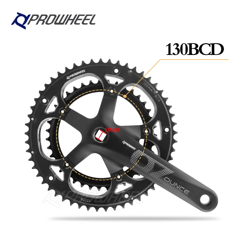 PROWHEEL bicycle crankset with bottom bracket 170/172.5mm mountain bike crankstraight-coupled sprocket  53/39T Cranks Parts