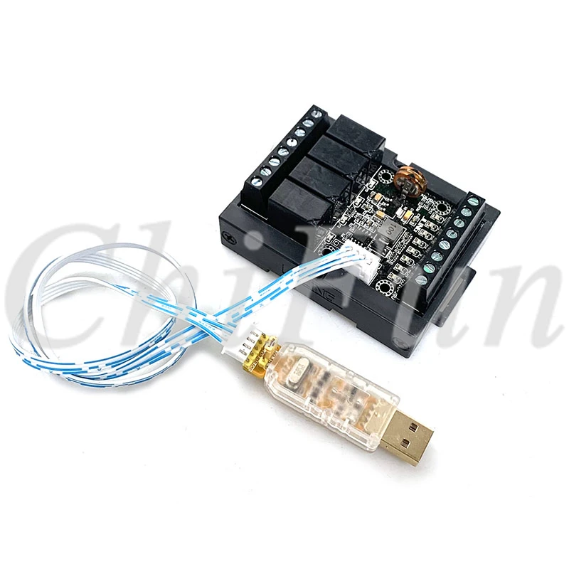 PLC FX1N-10MR Relay output 1AD(0-10V) 1DA(0-3.3V) Programming controller with program cable USB to TTL