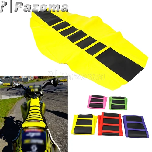 Imagen 2 del producto Funda de asiento suave con pinza acanalada a rayas para Motocross MX Enduro todoterreno para Honda Suzuki Kawasaki SX Suzuki Drz400 RMZ 250 65