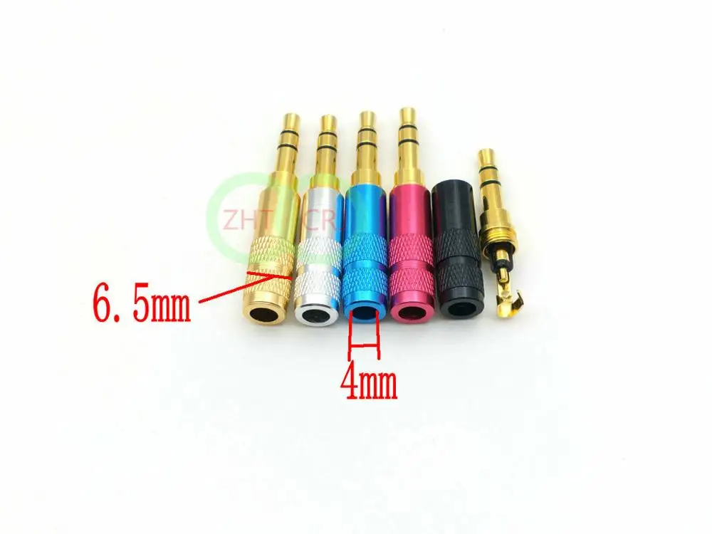 

25pcs 5color Gold Plated mini 3.5mm sterto plug Audio soldering connector adapter