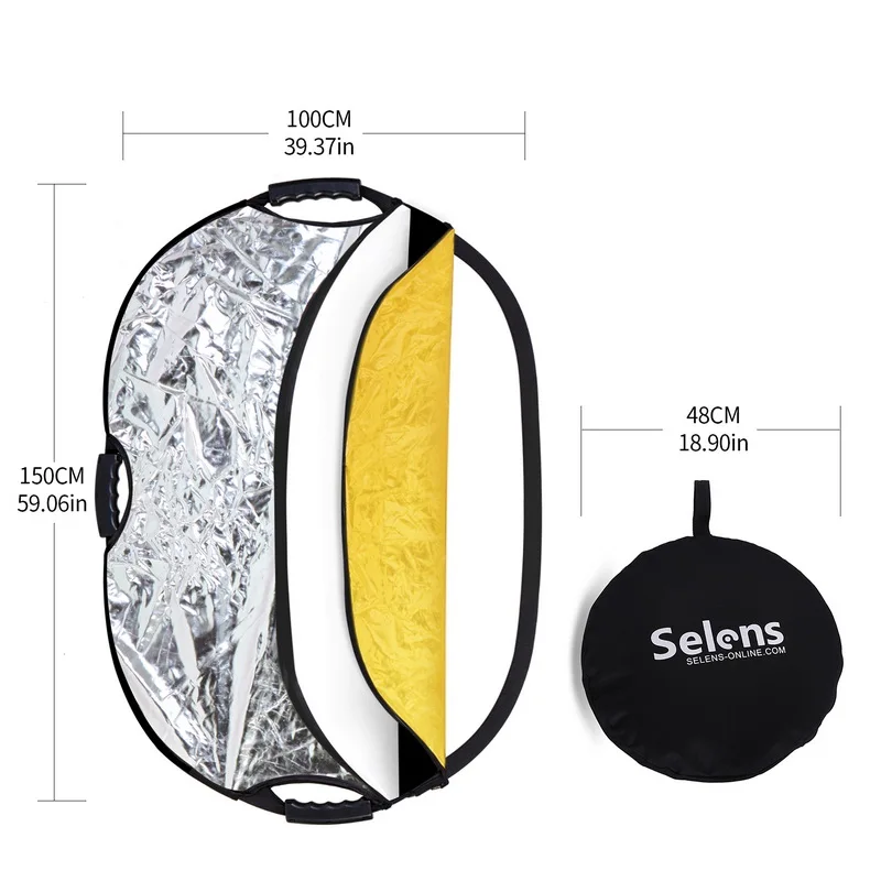 100*150cm 5 in 1 Multi Disc Photography Studio Photo Oval Collapsible Light Reflector handhold portable photo disc