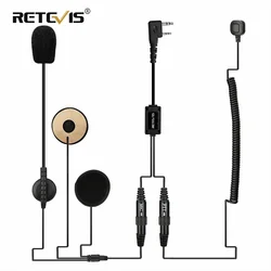 Motorcycle Helmet Headset 2Pin Finger PTT Dual Speakers Walkie Talkie Earpiece for Baofeng UV-5R for Quansheng UV K5 UV K6 UVK58