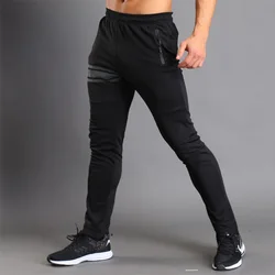 Pantalon de Sport imprimé pour hommes, pantalon d'entraînement, de gymnastique, poche à fermeture éclair, Slim, pantalon de musculation, jogging, survêtement de course