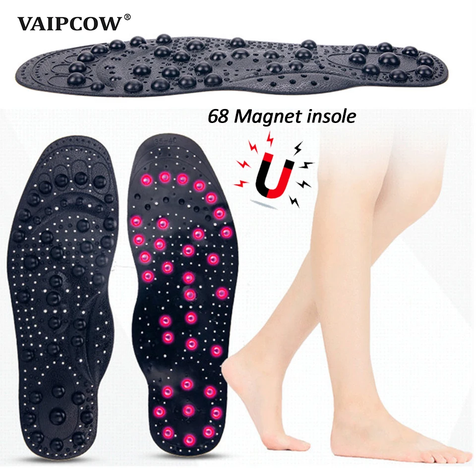 

VAIPCOW Enhanced Upgrade 68 Magnetic Massage Insole Foot Acupuncture Point Therapy Insole Cushion Body Detox Slimming Magnetic