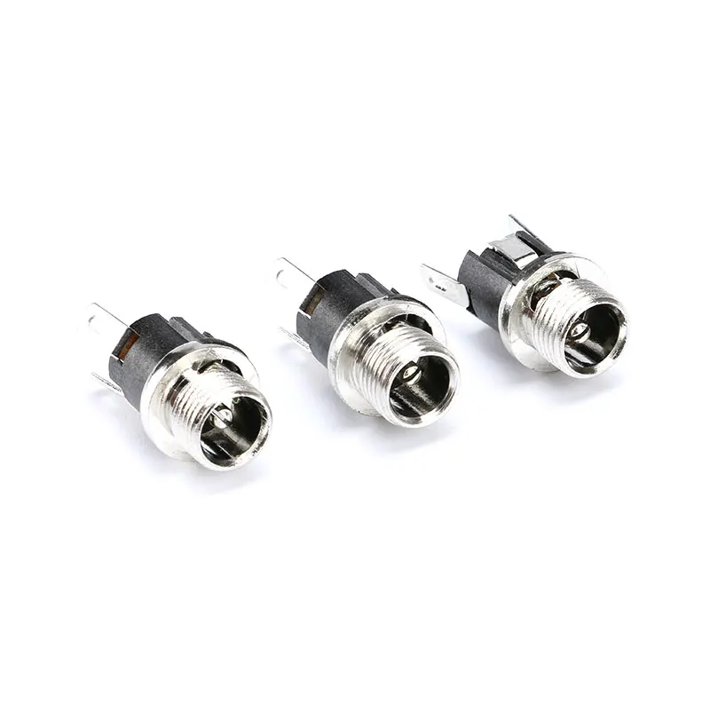 5.5mm x 2.1mm 5.5x2.1 DC Power Supply Plug Connector + Female Metal Panel Mount Socket Jack Plug DC Connectors Terminal Adapter