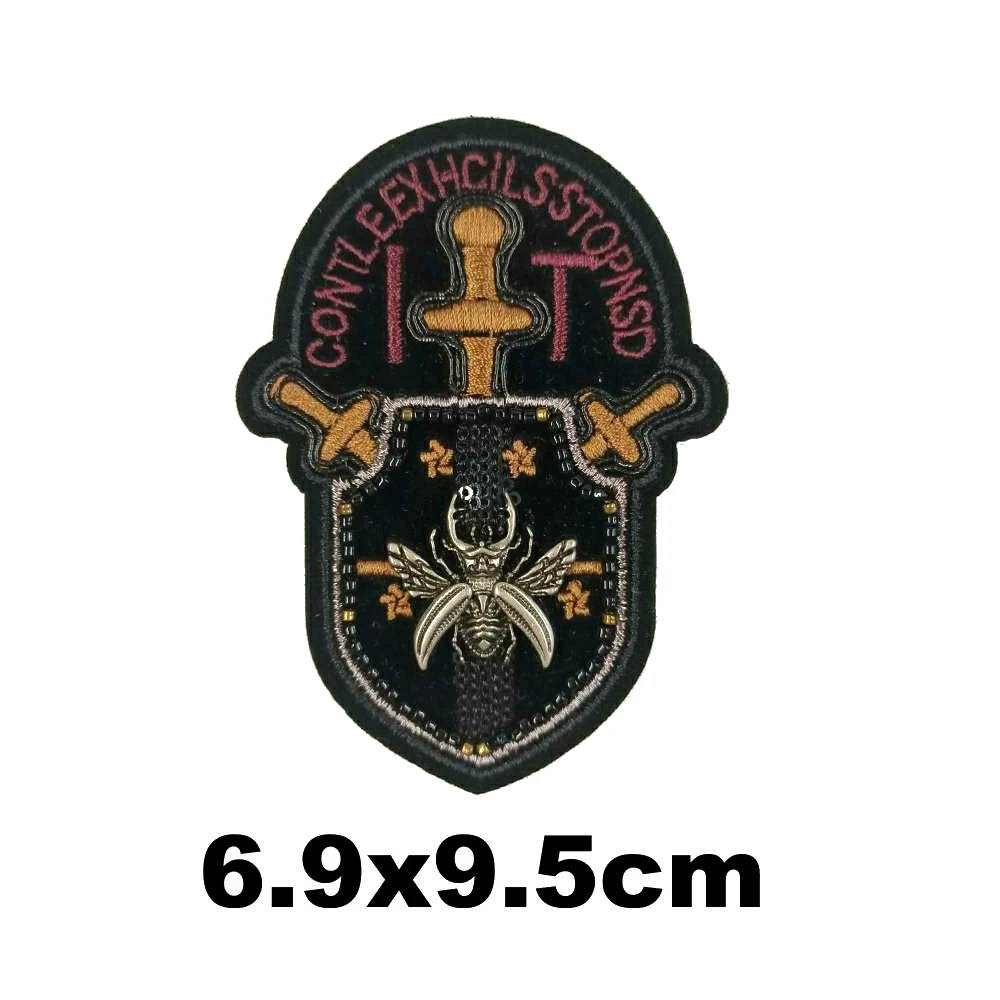 Accessories embroidery metal crown anchor cats letter bee eagle lion tiger letter horse embroideried patches for clothing OR-1