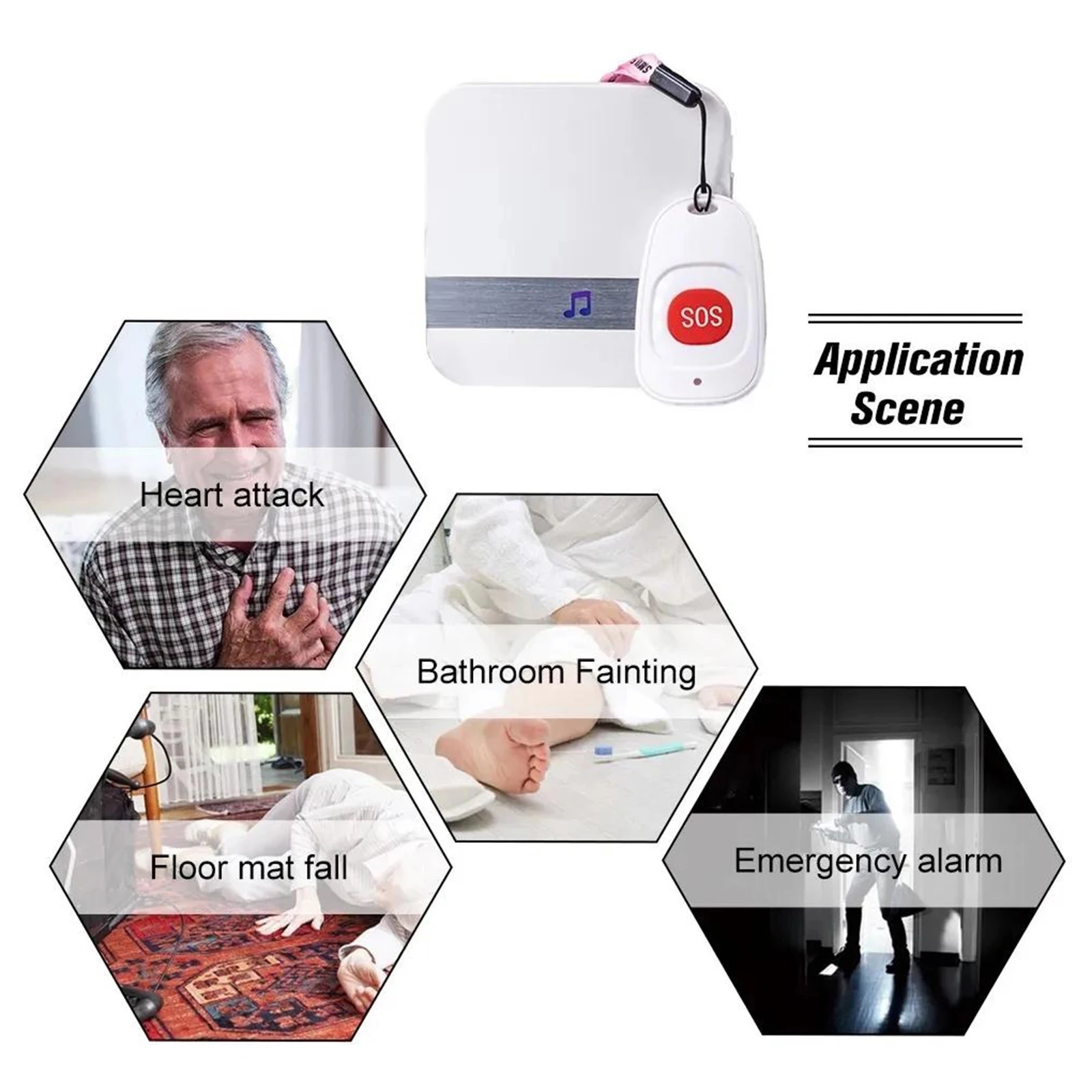 Wireless Pager Doorbell Old man Emergency Alarm AC 110V 220V 200M range 52 chimes Home Call Bell Doorbell EU/AU/UK/US optional