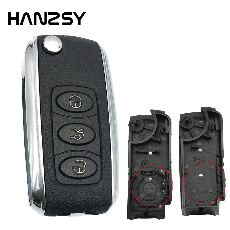 

3 Button Modified Flip Folding Key Case housing For Bentley Style Remote Car Key shell Blank Fob Without Battery Holder /blade