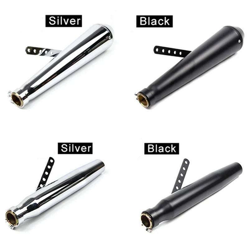 

38/40/43/45mm Universal Motorcycle Exhaust Tailpipe Muffler with Sliding Bracket Matte Black Silver Stainless Steel Slip On