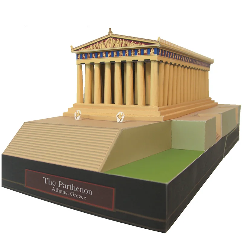 Griechenland Parthenon Tempel Mini 3D Papier Modell Haus Papercraft DIY Kunst Origami Gebäude Teens Erwachsene Handgemachte Handwerk Spielzeug QD-163