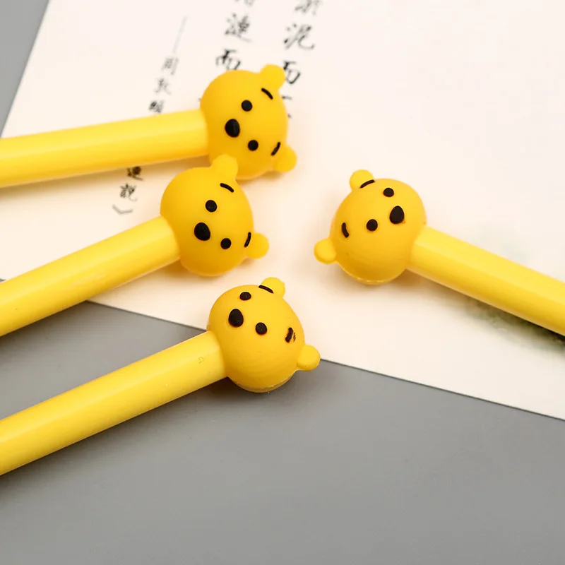 30pcs factory direct creative yellow bear gel pen cute cartoon bear gel pen black signature