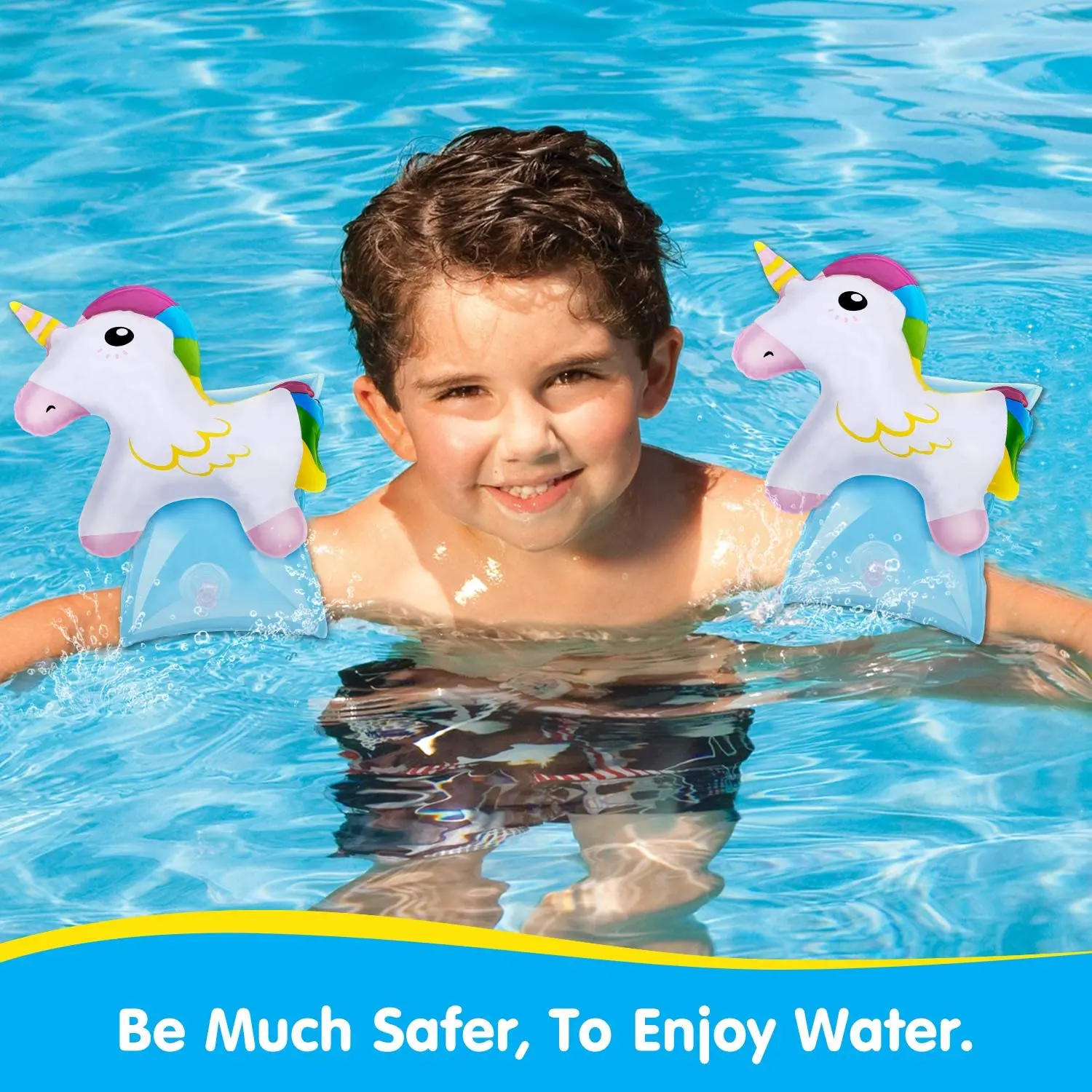 Kids Pool Buoys Baby Swimming Ring Pool Armbands Inflatable Circle Pool Float Swim Arm Sleeve Training Unicorn Pool Party Toys