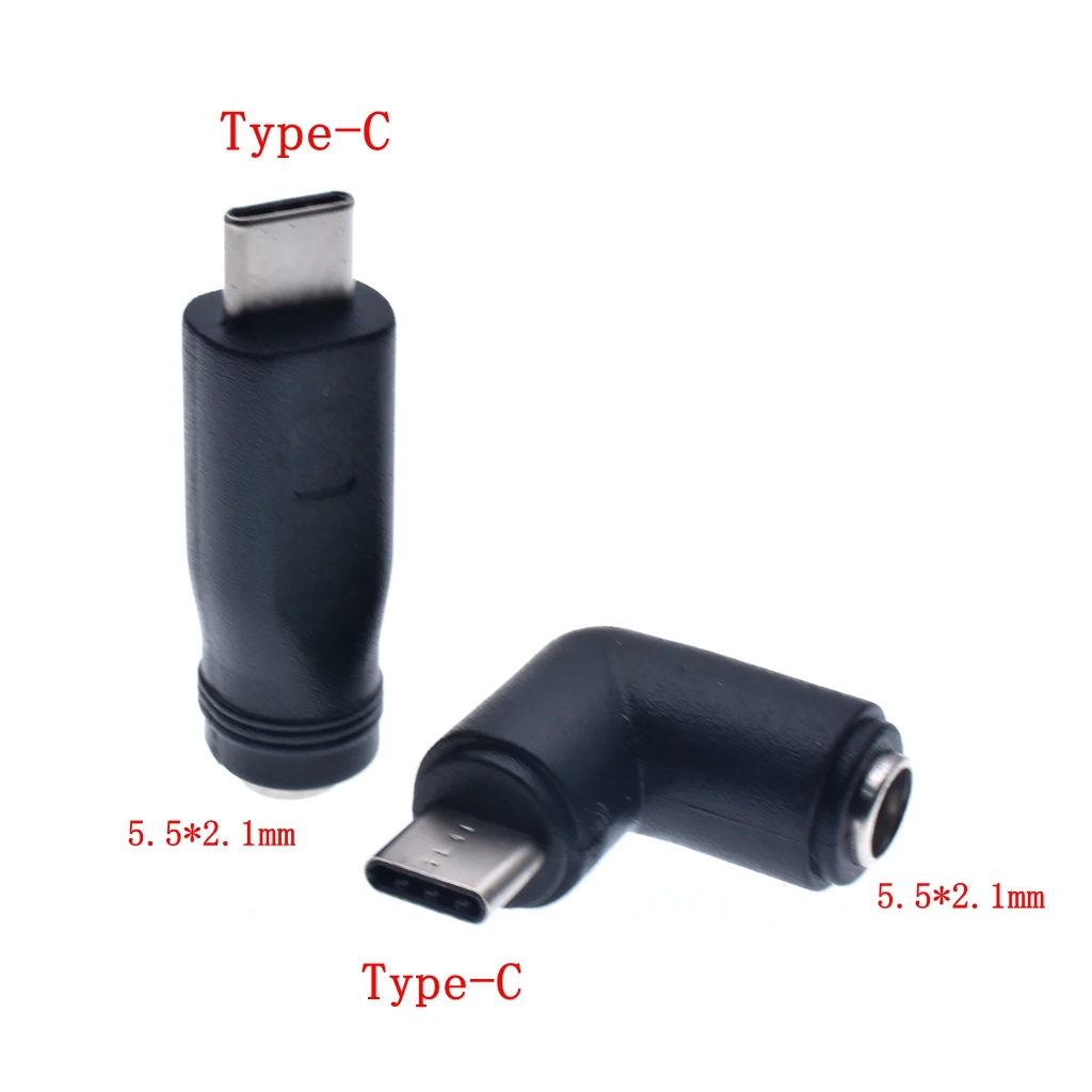 5.5*2.1mm 5.5 x 2.1 mm Female jack to Type-C USB 3.1 Male Plug 90 / 180 Degrees DC Power Connector Adapter DC to Type c male