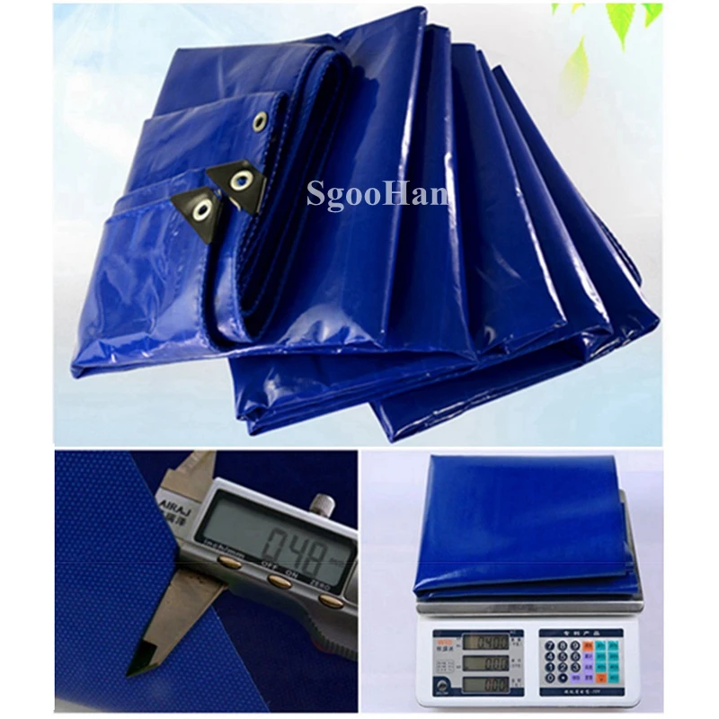 0.48mm Blue Tarpaulin Oxford Rainproof Cloth Outdoor Awning Oilcloth Car Shed Cover Truck Canopy Sun Shade Sail Waterproof Cloth