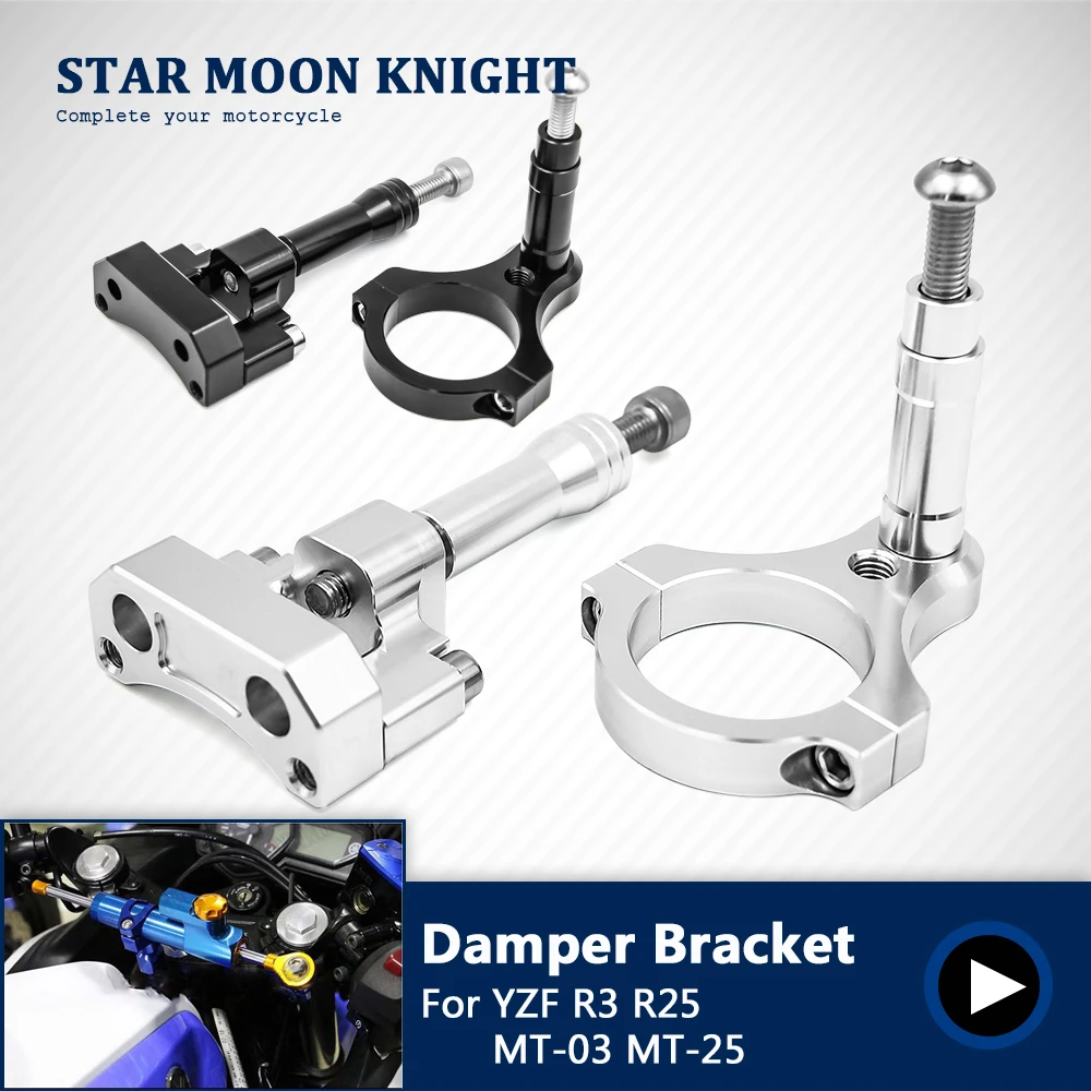 Cnc Motorcycle Damper Steering Stabilize Damper Bracket Mounting Holder Kit For YAMAHA YZF R3 YZFR25 MT-03 MT-25  2013-2016