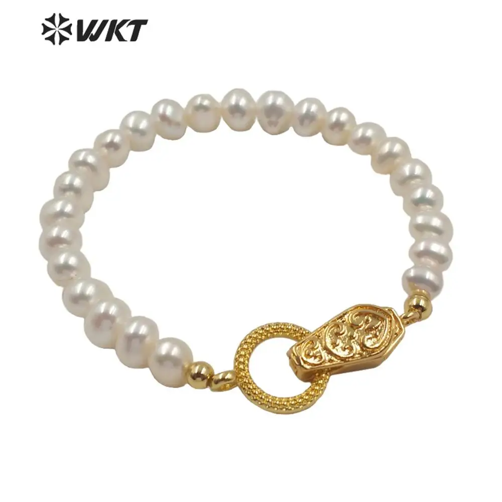 

WT-MPB002 Elegant Pearl Bracelet Freshwater Pearl Beads Magnetic Clasp Bracelet Electroplated Bracelet Women Fashion Jewelry