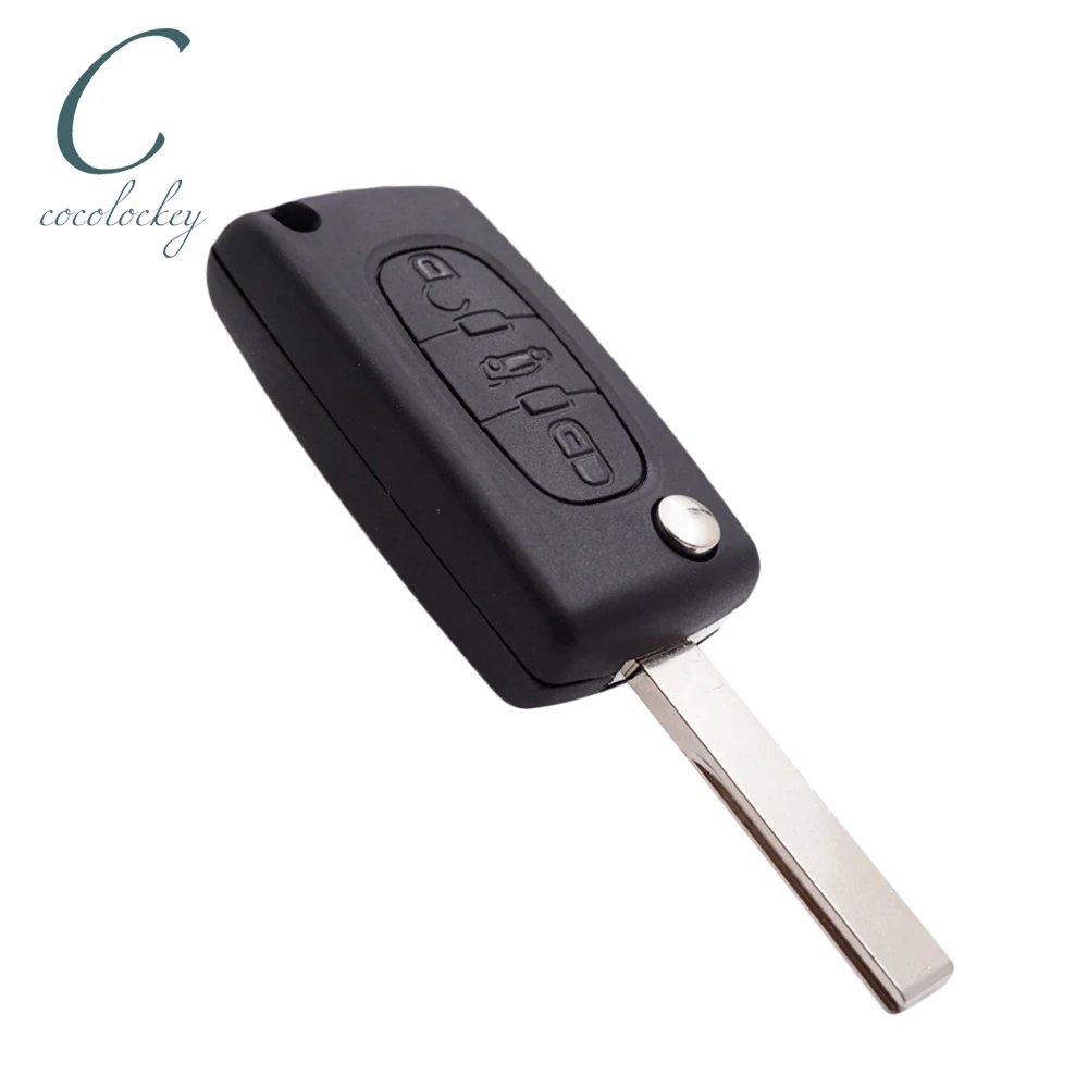 

1pcs for PEUGEOT 207 307cc 308 407 SW 3 Button Remote Flip Key Fob Case Shell Cover HU83 Car Stylings NO LOGO Cocolockey