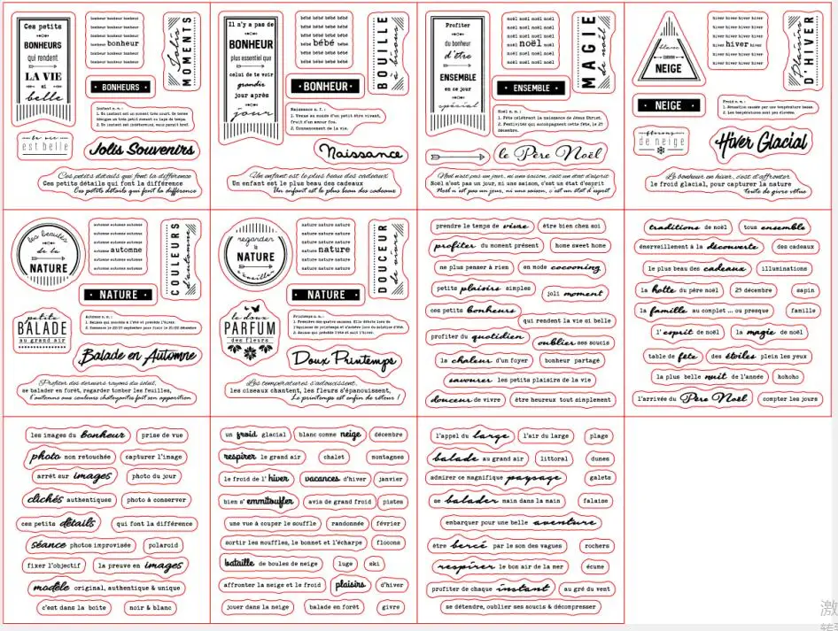 Francuskie słowa transparentne wyraźne znaczki dla DIY Scrapbooking/tworzenie kartek zabawy materiały dekoracyjne A0391