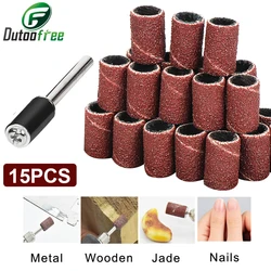 16PCS Nail Art Sanding Bands Polish Remover for Electric Nail Drill Accessories Nail Tools Size Dremel Accessories Polishing