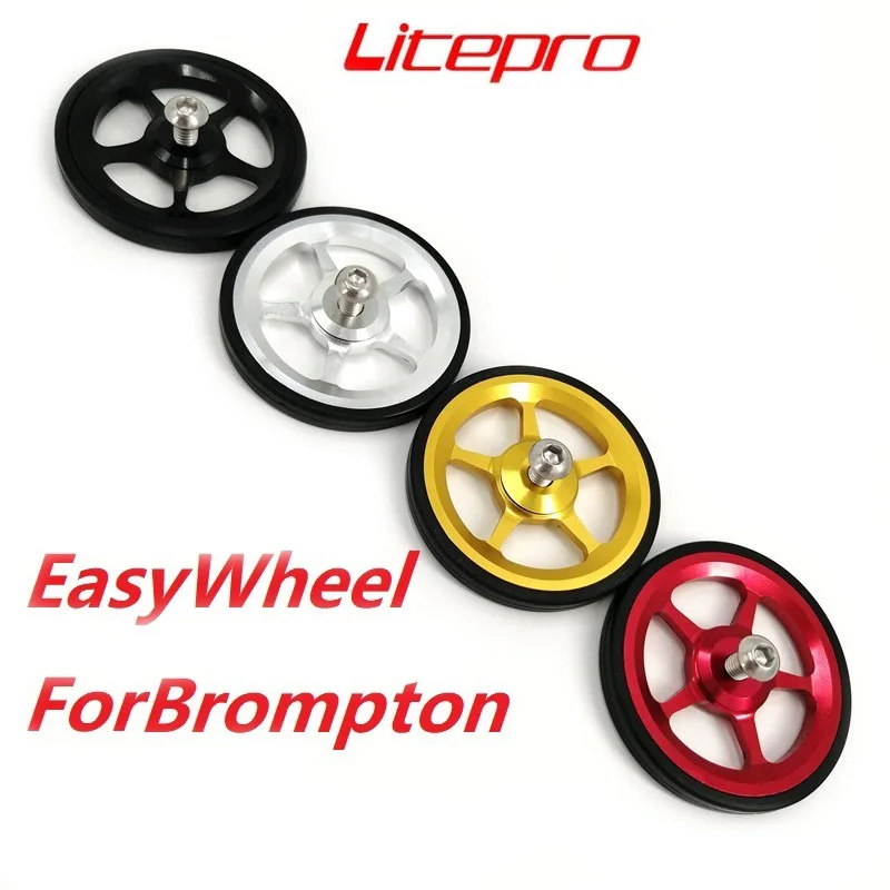 Litepro dla Brompton Easywheel rower składany tylny stojak Easy Wheel 60mm płaskie koło składane rowery bagażniki towarowe akcesoria
