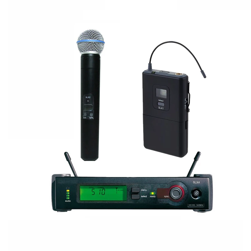 

Original MiCWL SLX SLX24 UHF Wireless Microphone System BETA58 Cardioid Cordless Headset WL93 Lapel Lavalier Stage DJ Karaoke