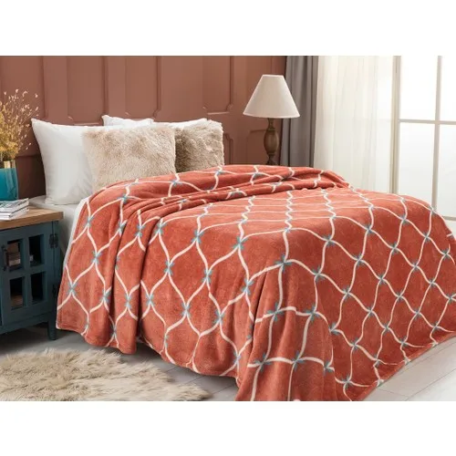 Madame Coco Michel Welsoft Double Personality Printed Blanket-Orange