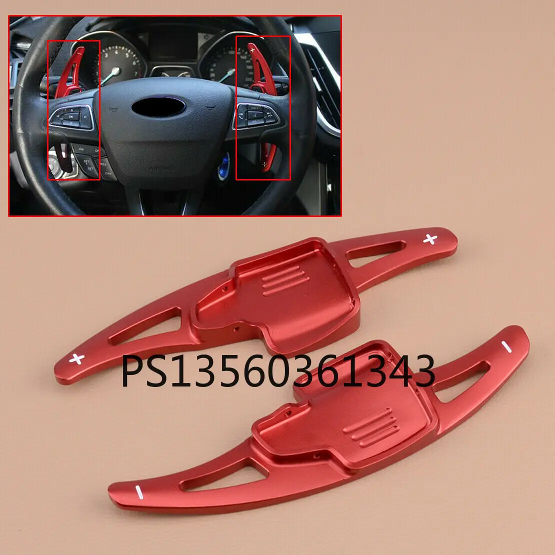 

Red Steering Wheel Shift Paddle Shifter Extension Fit For Ford Ecosport 18-19