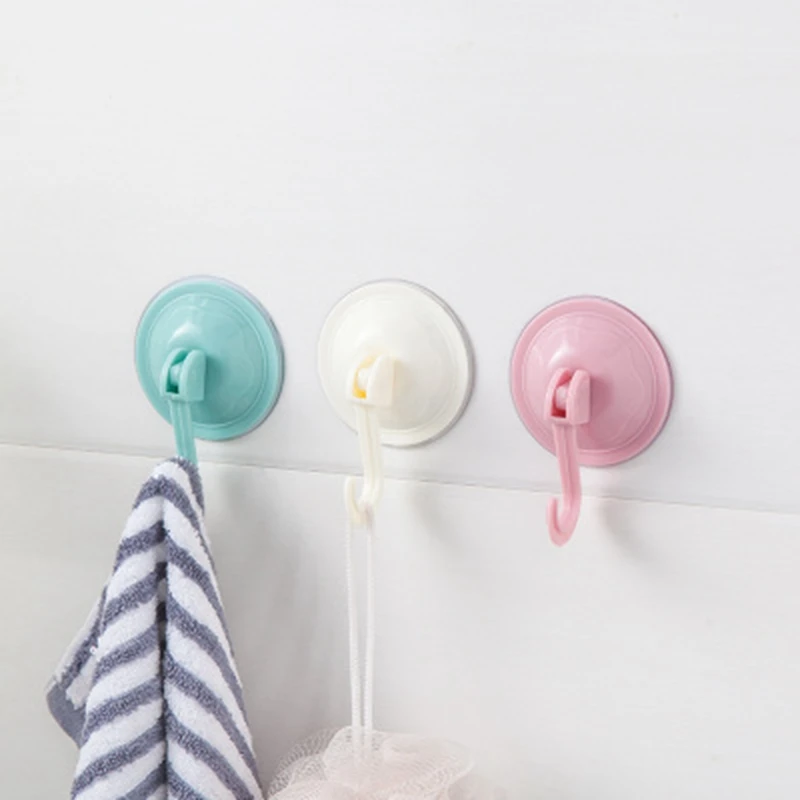 Black/white Vacuum Suction Cup Hooks Punch Free Bath Sucker Hook Wall Hook Hanger Glass Kitchen Bathroom Hooks for Towel Handbag