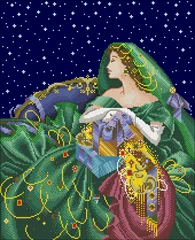 

11CT/14CT/18CT diamond blue color fabric Counted Cross Stitch Kit Angel of Spring Fairy Goddess with Violin with beads