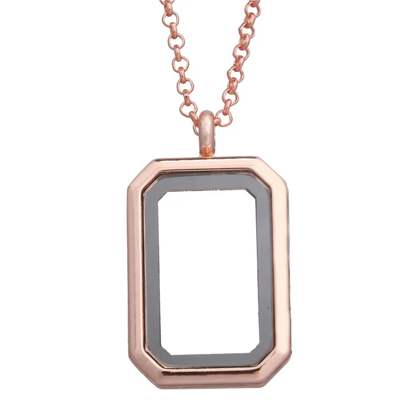 1Pc Hip Hop Openable Rectangle Memorial Ashes Locket Pendant Necklaces Glass Reliquary Picture Box Relicario Men Collier Jewelry
