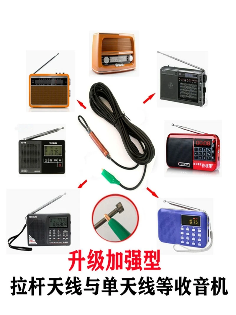 Radio Antenna Enhancement Extension Cord External Radio Frequency Modulation Modification Home Trolley Shortwave fm