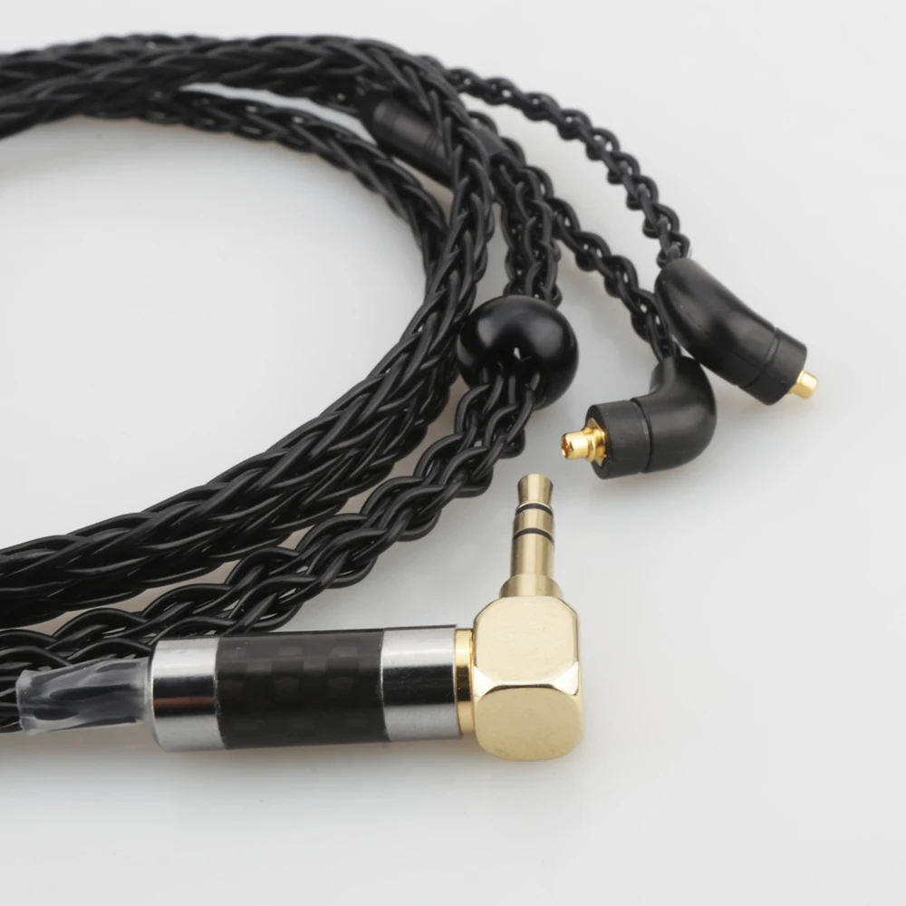 Audiocrast 3,5 mm rechtwinkliger Stereostecker, 8-adriges, versilbertes OCC-Kopfhörerkabel für Etymotic ER4 XR SR ER4SR ER4XR ER3SR ER3SE – Detail 6
