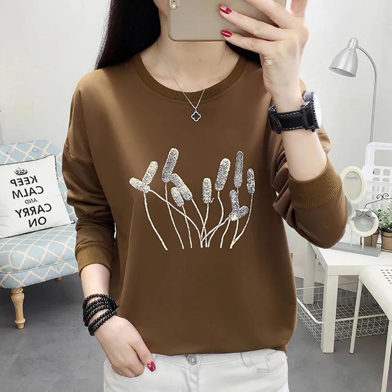 Sudadera Mujer 2022 Spring New Casual Sweatshirt Women Cartoon Character Embroidery Winter Pullover Fall Clothes Womens Clothing