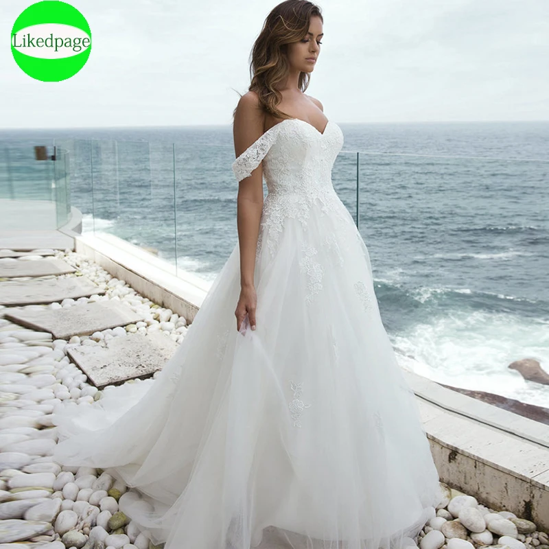 

Detachable Shoulder Strap Wedding Dress 2021Boho Vestidos De Novia Lace Appliques Robe Mariage Boda Bride Gown Abito Da Sposa