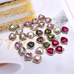 15mm 6pcs High-quality Pendant Metal Alloy Gold Color Heart Charms For Jewelry Making Findings DIY Necklace Bracelet Accessaries