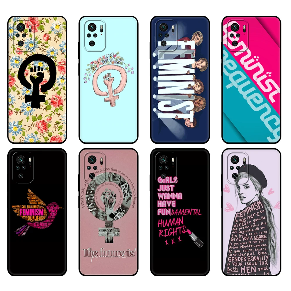 Black tpu Case For Xiaomi Redmi 9T Case Redmi Note 9T Note 10 5G 4G Pro 10S Case Feminist Feminism