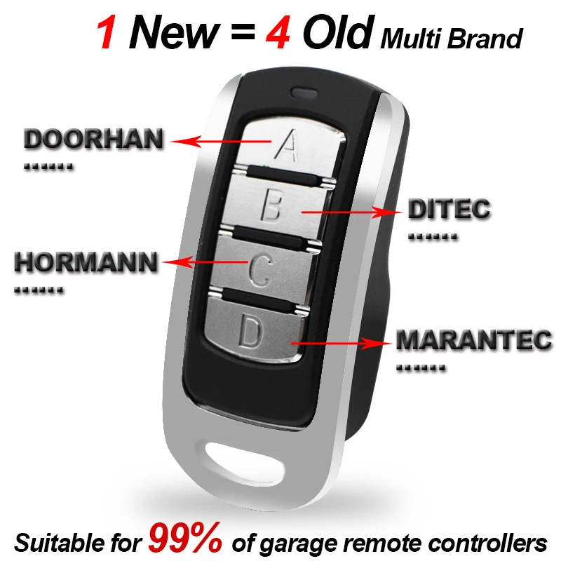 Garage Door Remote Control 433mhz Gate Opener Rolling Fixed Code Command Multi-brand 315/390/ 868MHz Barrier Remote Transmitter