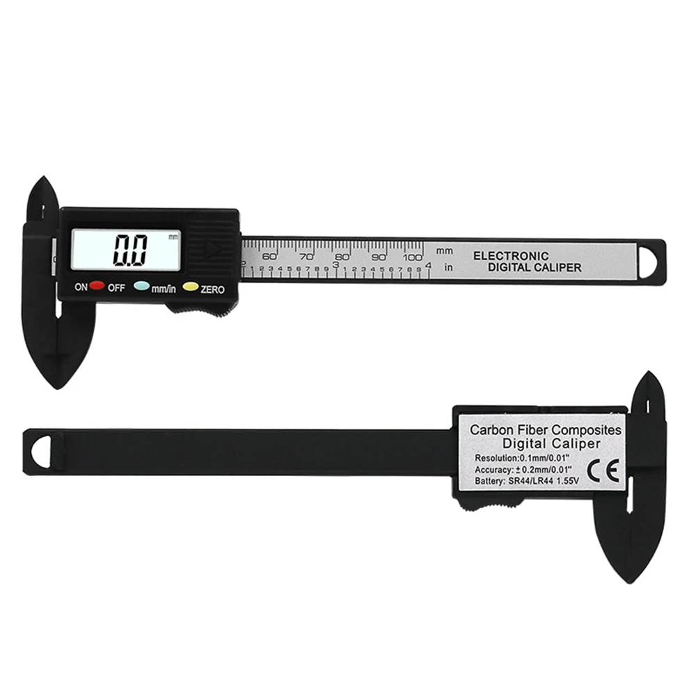 Digital Vernier Caliper 0-100mm LCD Electronic Carbon Fiber Altimeter Micrometer Measuring Tool Vernier Calipers