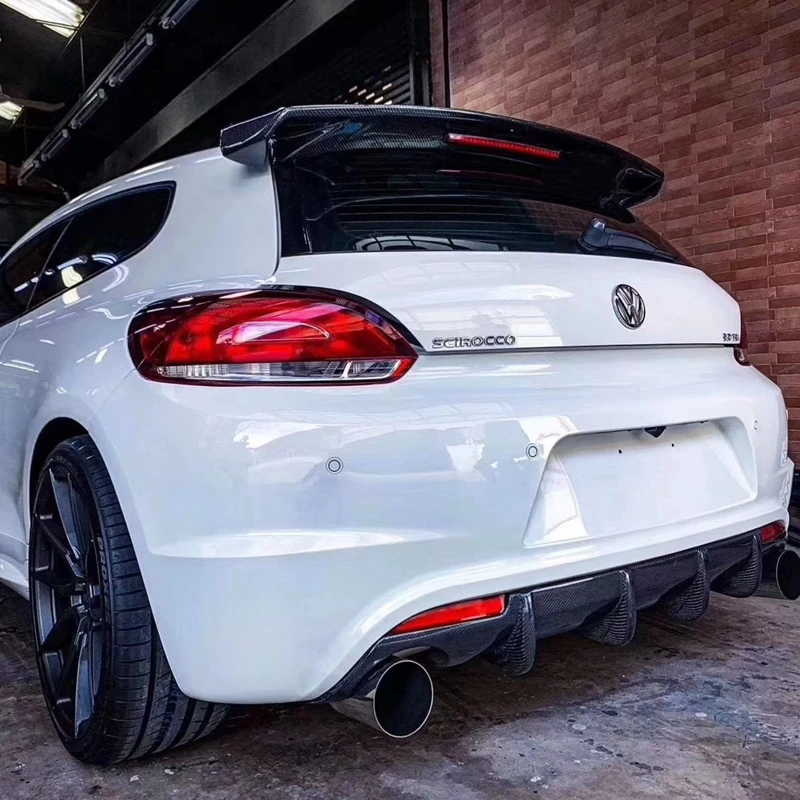 For Volkswagen VW Scirocco 2010~2014 high quality Carbon Spoiler Rear Roof Spoiler Wing Trunk Lip Boot Cover Car Styling