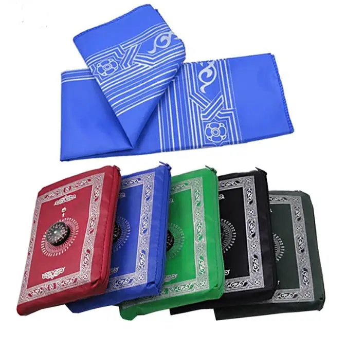 300pcs Pocket Prayer Mat Muslim Islamic Pray Mat Prayer Floor Rug Compass Travel Pocket Prayer Mat Wholesale SN32