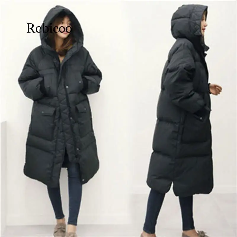 

new cotton clothes warm bread thick hooded long female cotton jacket loose casual winter jacket