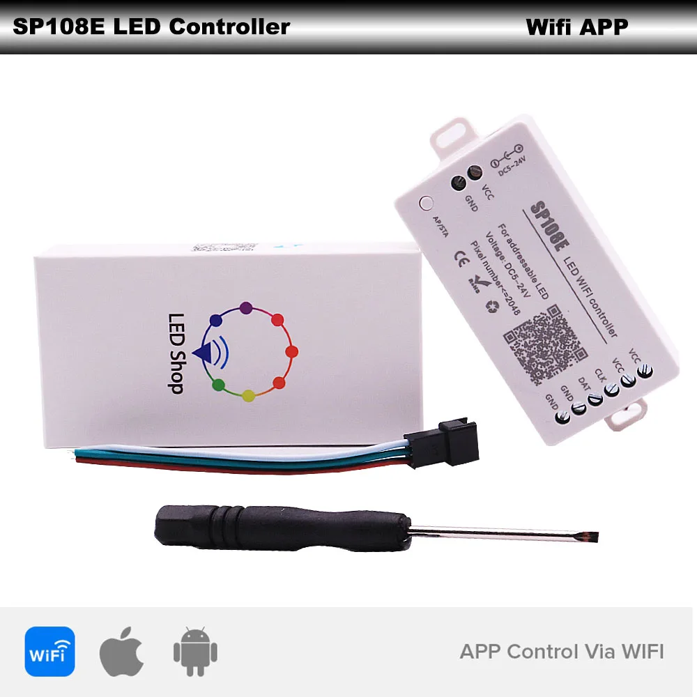 WS2812B WS2811 SK6812 Led Strip Controller Bluetooth SP105E SP107E SP110E WIFI SP108E SP501E Music SP601E Magic Control DC5V-24V