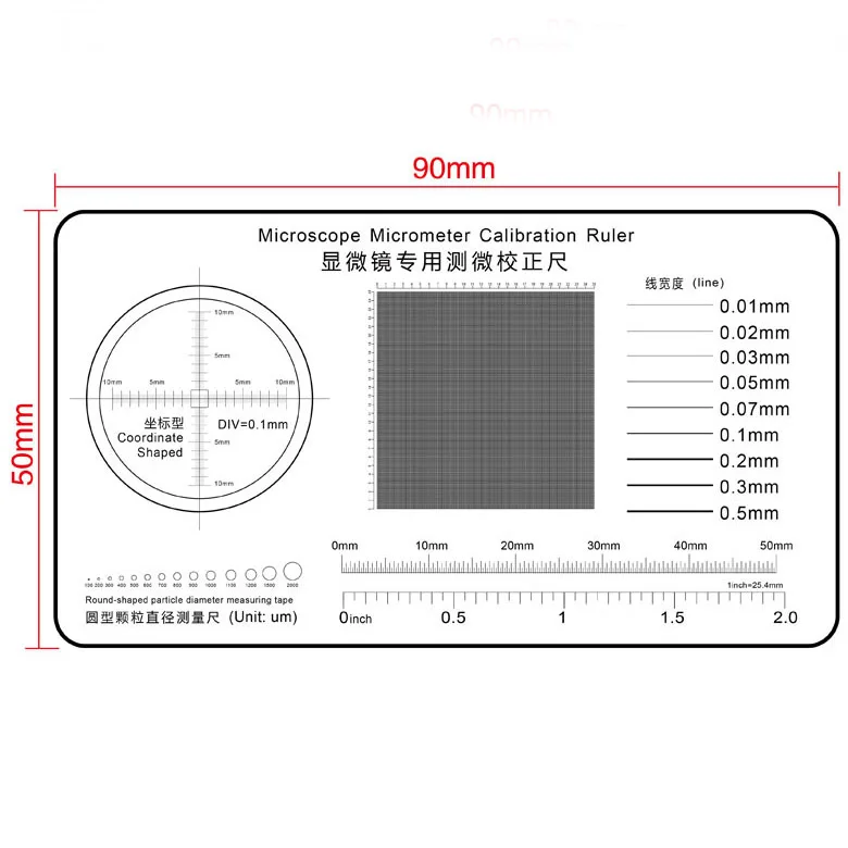 0.1mm Microscope Professional Micrometer Calibration Film Line Width Particle Diameter Measurement Soft Ruler