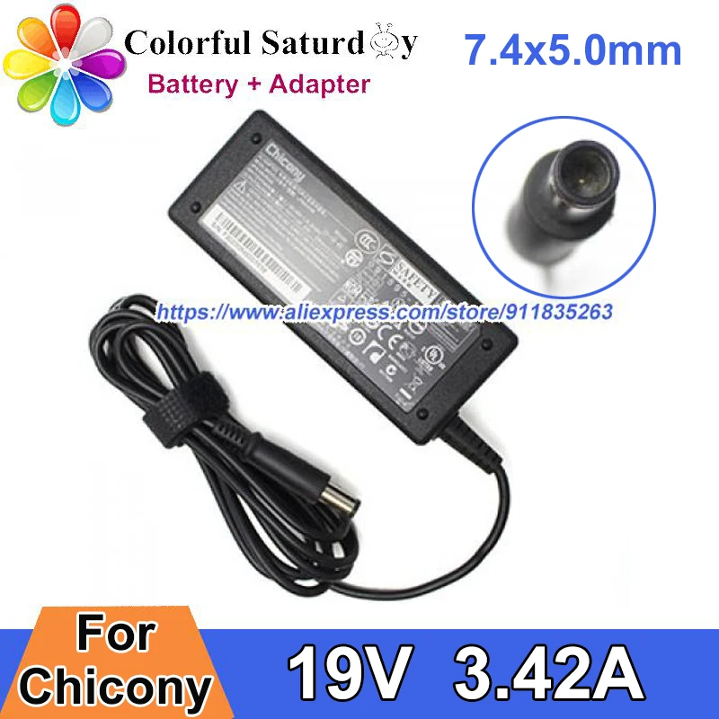 

CHICONY CPA09-004B AC Adapter 19V 3.42A 65W For DELL Latitude D610 INSPIRON ZINO 400 410 300 500 HD KCDN5 XF3T9 0KCDN50 079G87