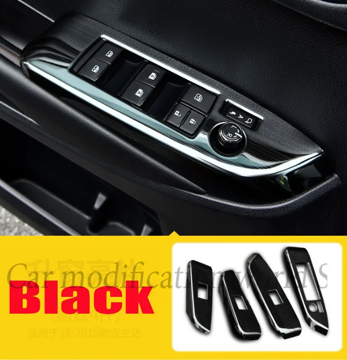 For Toyota Highlander 2015 2016 2017 2018 2019 Black stainless Accessories steel Interior Air outlet Covers Trims