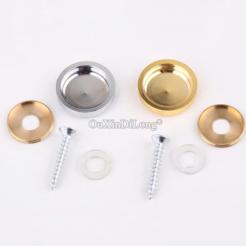 100PCS Pure Brass Arc Advertising Nails Acrylic Signs Billboard Glass Mirror Nails Fastener Screw Decorative Caps Silver/Gold
