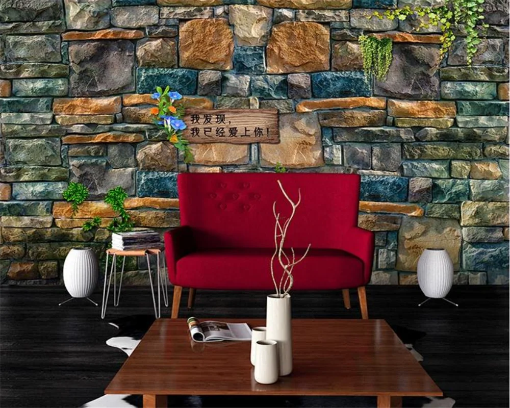 

beibehang Custom modern new retro wall tiles flower rattan bedroom living room background wallpaper wall papers home decor