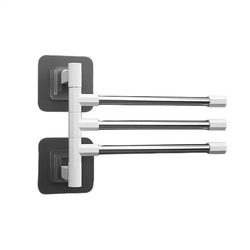 Wall Mounted Towel Bar Swivel Towel Rack Stainless Steel Towel Hanger 180° Rotation Space Saving Towel Rack for Bathroom